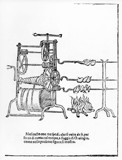 The Procedure for Spit Roasting by Italian School